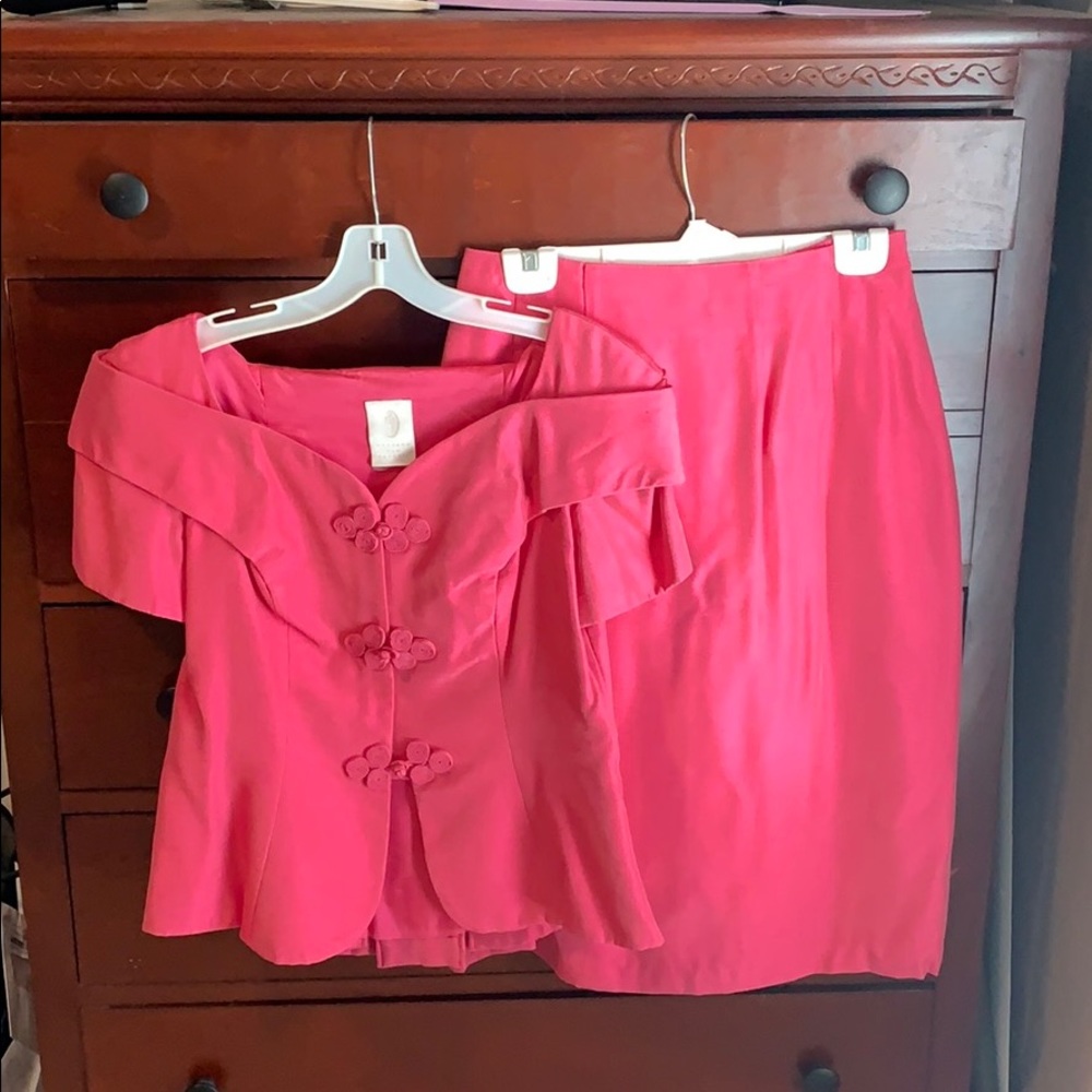 Pink Waters and Waters skirt suit